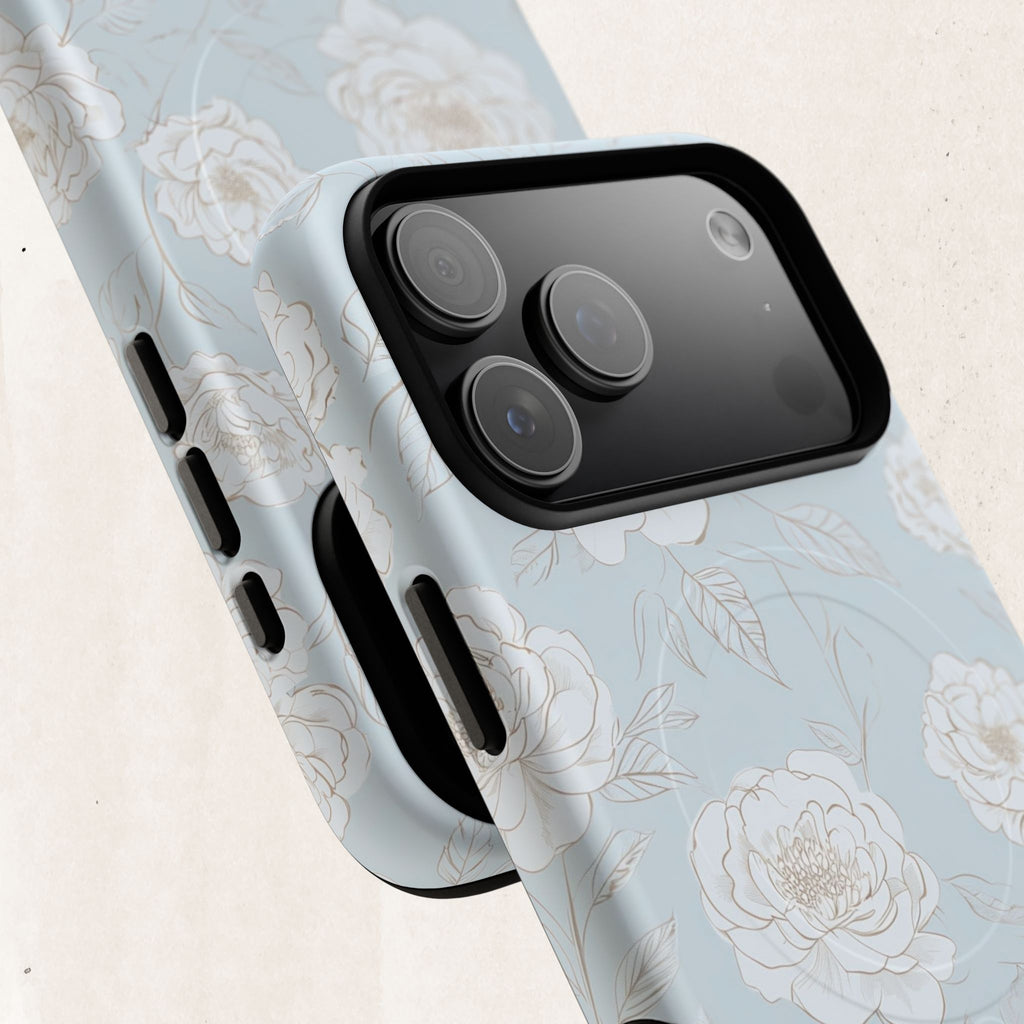 Blue Floral Tough Magnetic Phone Case
