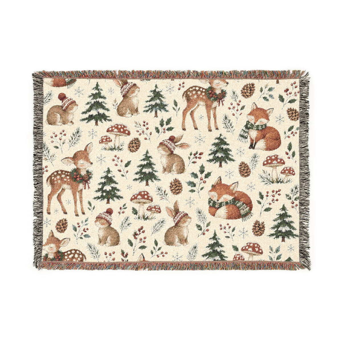 Woodland Winter Woven Blanket