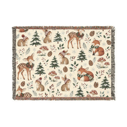 Woodland Winter Woven Blanket