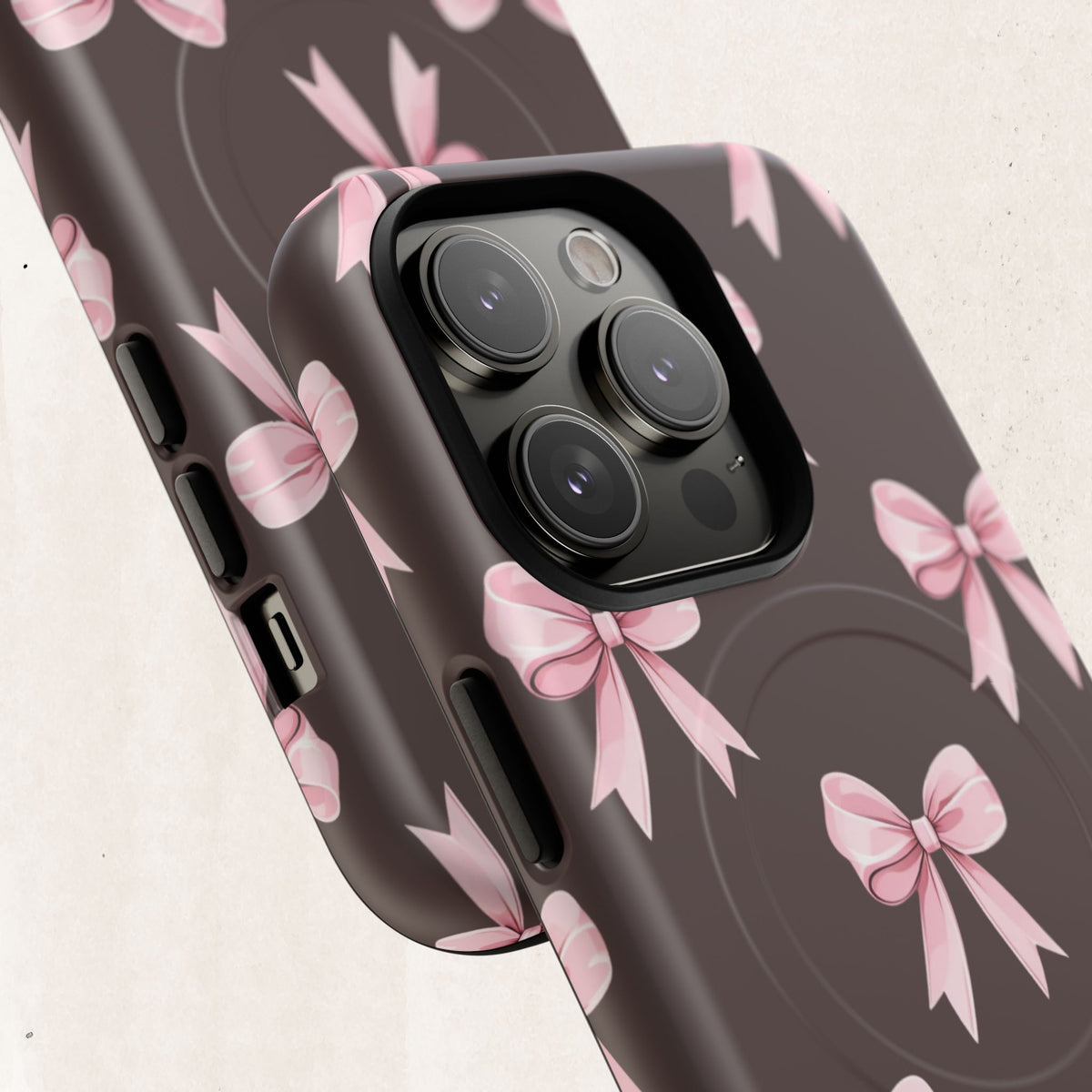 Pink Ribbon Bow Tough Magnetic Phone Case