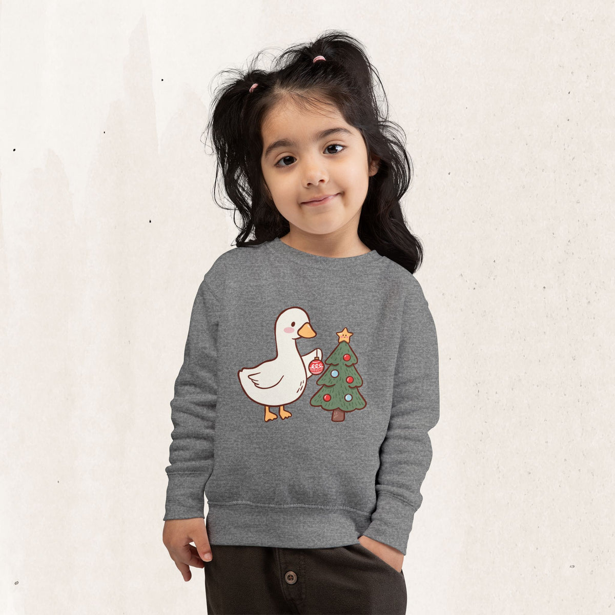 Decorating Duck Toddler Christmas Sweatshirt
