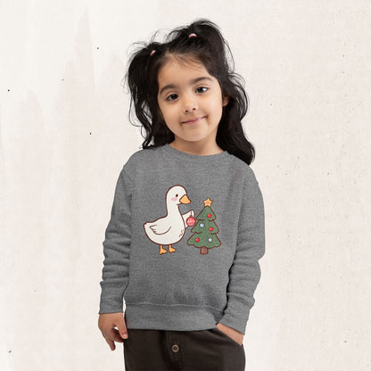 Decorating Duck Toddler Christmas Sweatshirt