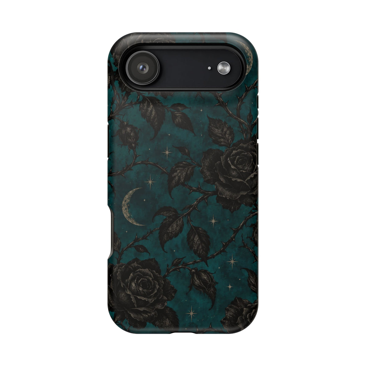 Teal Moon & Black Rose Magnetic Phone Case, alternate view