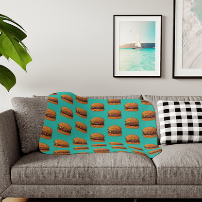 Burger Pattern Sherpa Blanket