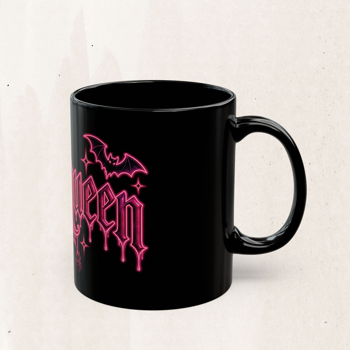 Halloween Gothic Pink Neon Mug, alternate view