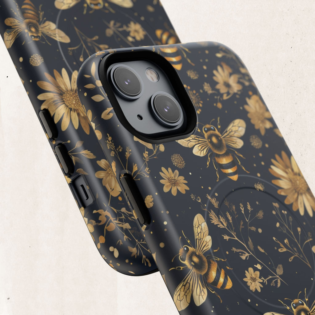 Gold Bees & Daisies Magnetic Tough Case