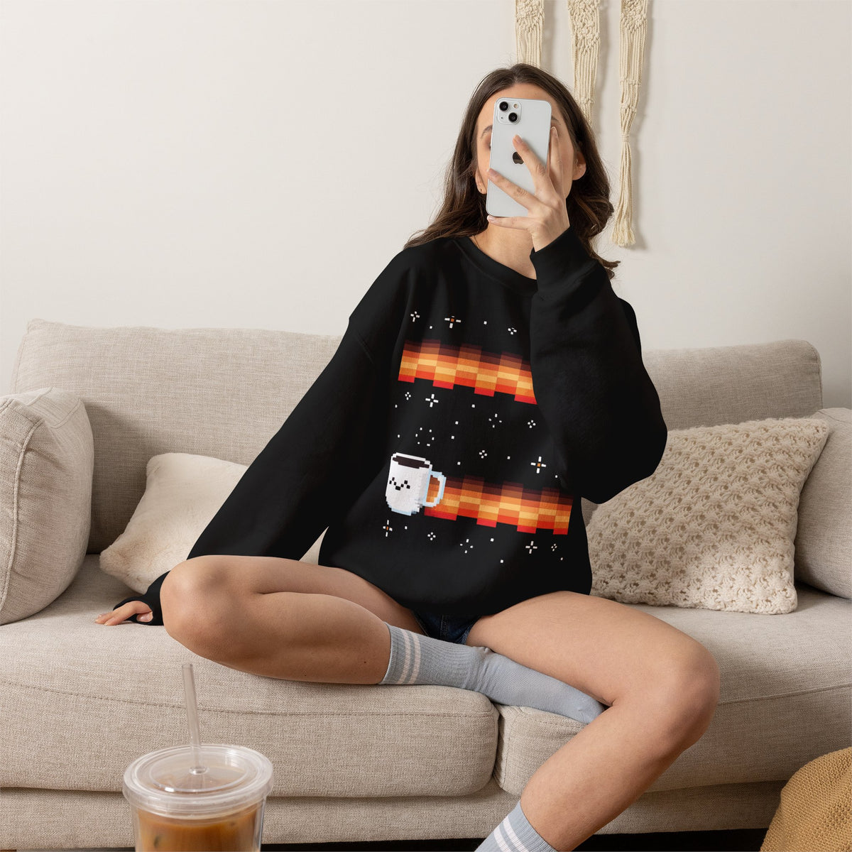 Pixel Coffee Meteor Crewneck Sweatshirt
