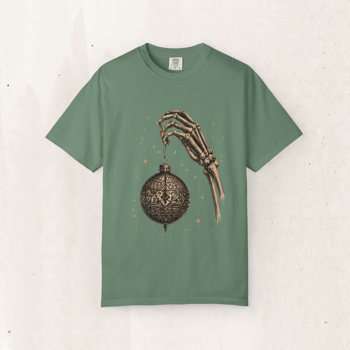 Skeleton Hand Holding Ornament Tee Printify
