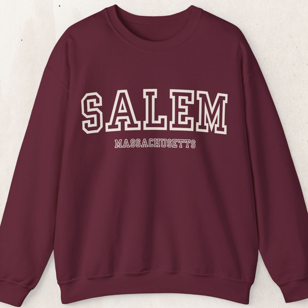 Salem Massachusetts Crewneck Sweatshirt – Maroon