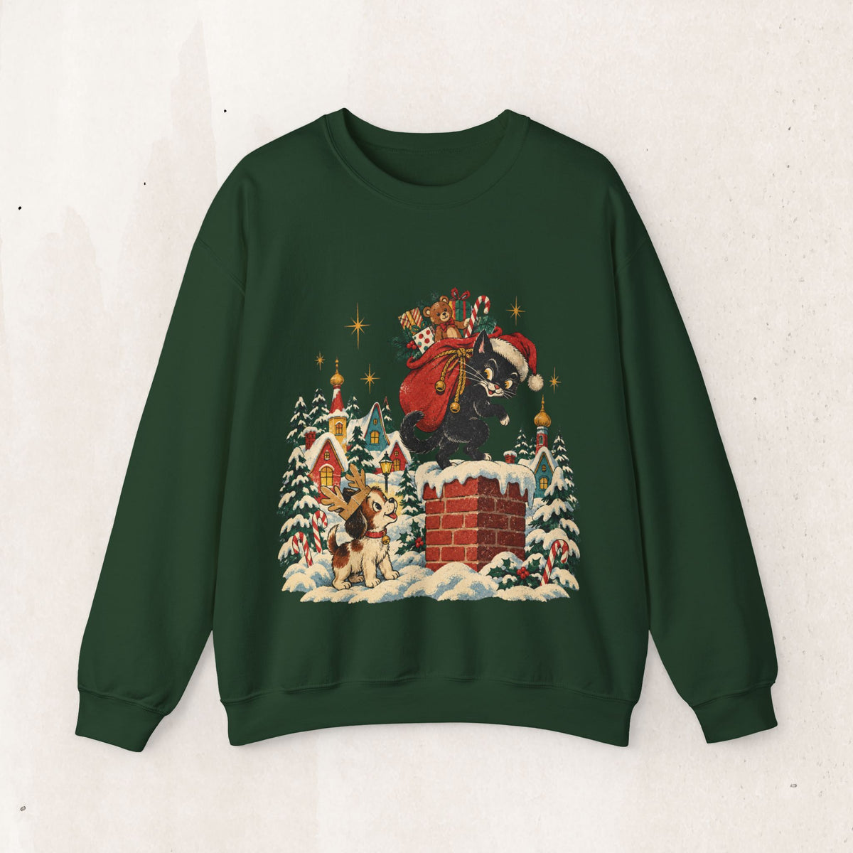 Christmas Santa Bear Sweatshirt, Woodland Bear Christmas Crewneck