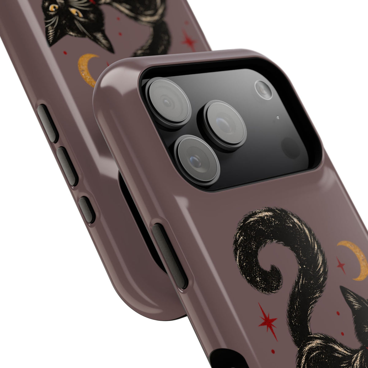 Black Cat in Red Boots MagSafe Phone Case, alternate view