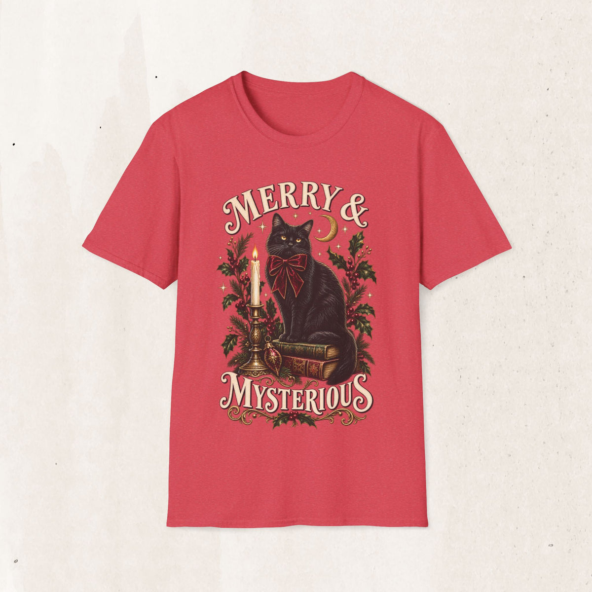 Merry & Mysterious Black Cat Christmas Tee