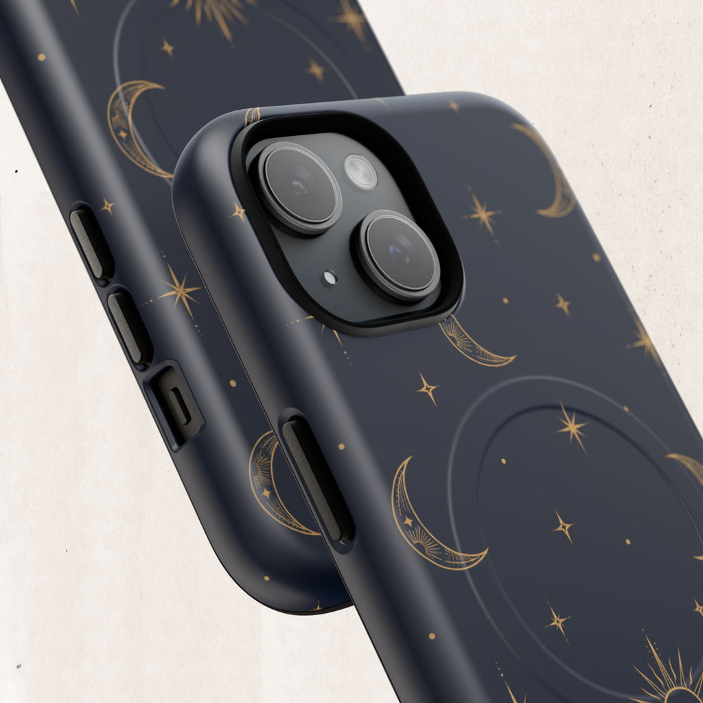 Magnetic Phone Case — Celestial Moon & Stars Tough Protective Cover