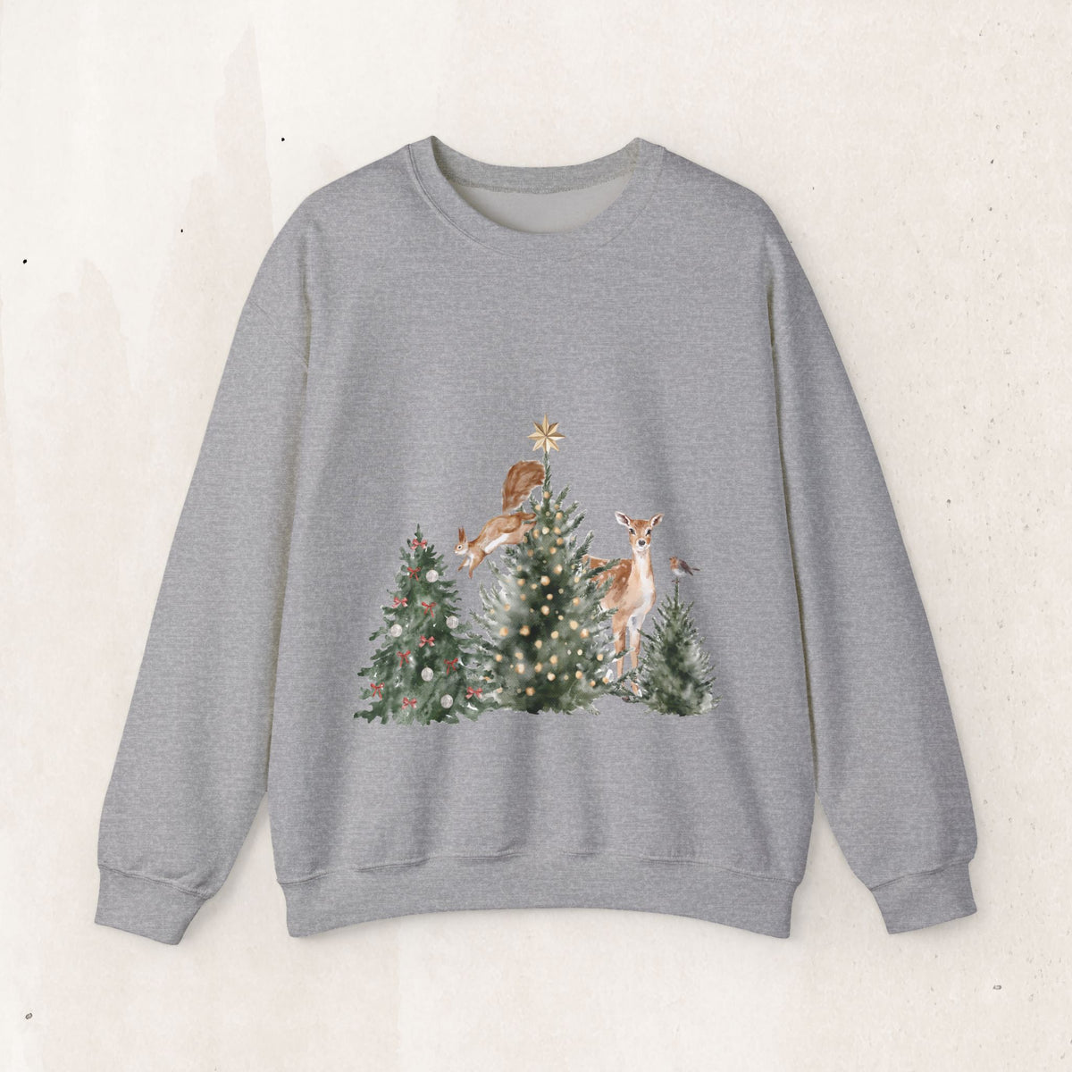 Christmas Woodland Deer Crewneck Sweatshirt