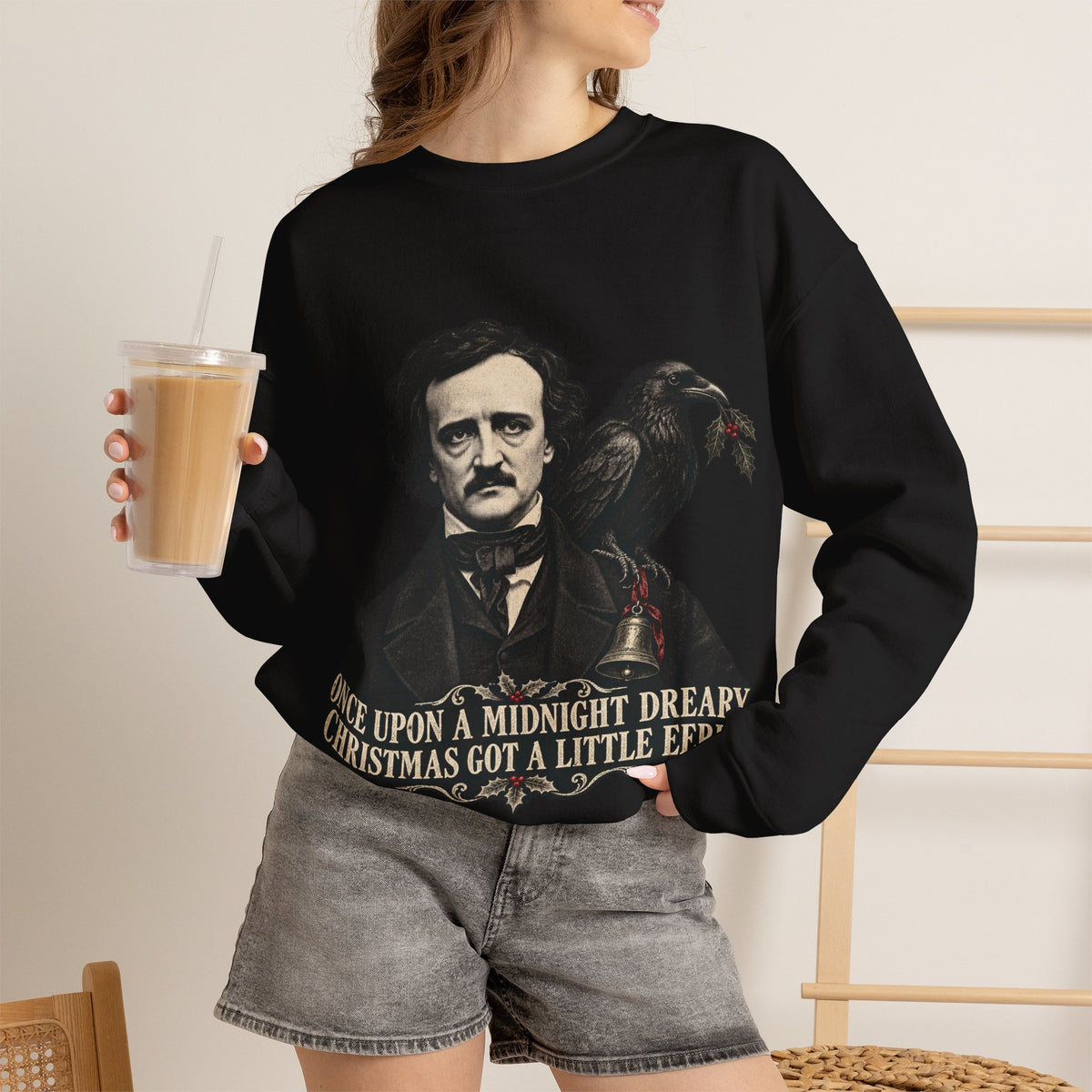Edgar Allan Poe Christmas Crewneck Sweatshirt
