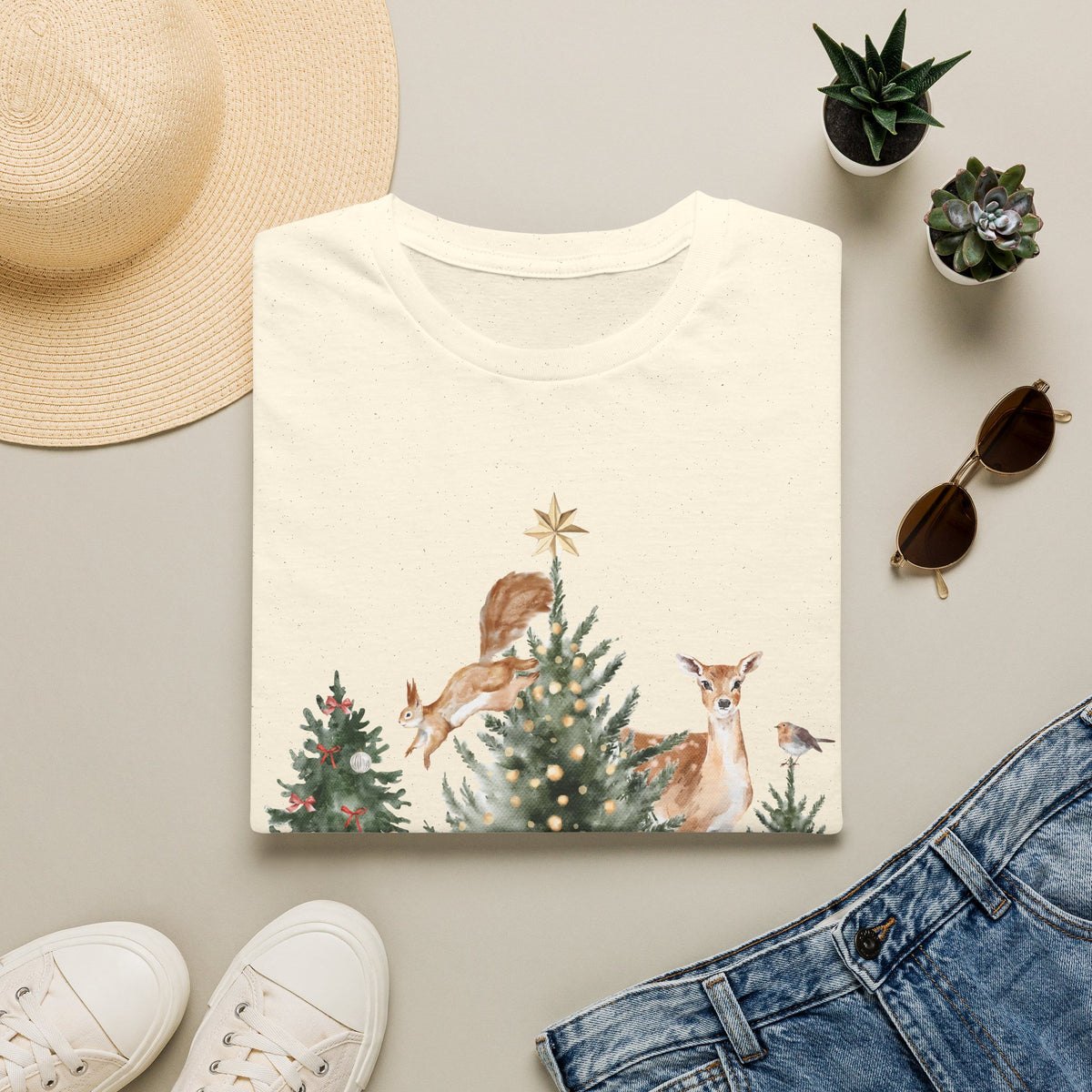 Woodland Deer Christmas Tee