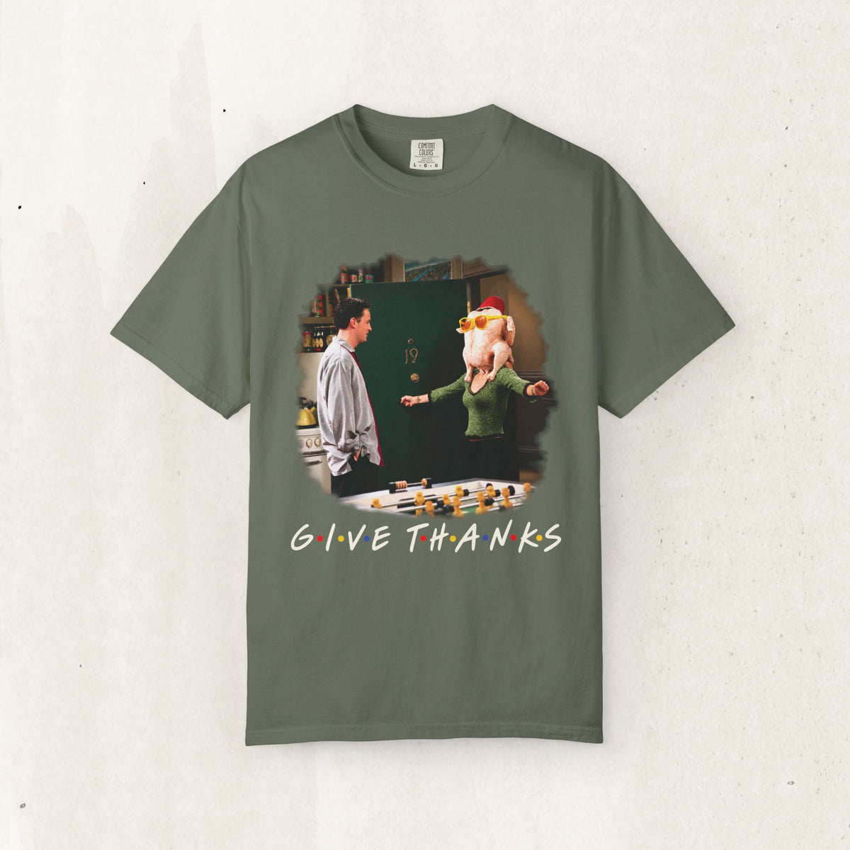 Give Thanks FRIENDS Thanksgiving Tee – Moss