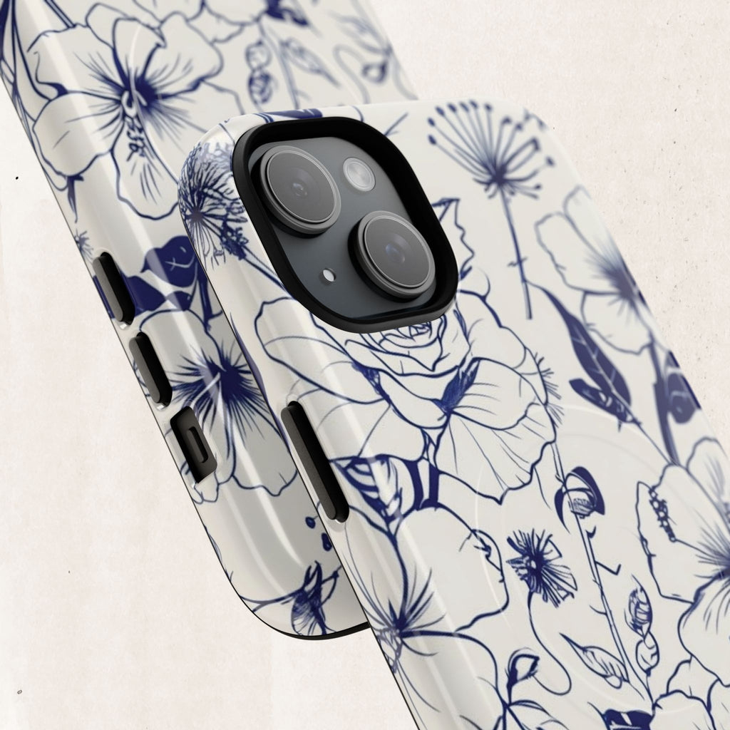 Floral Sketch Tough Magnetic Phone Case