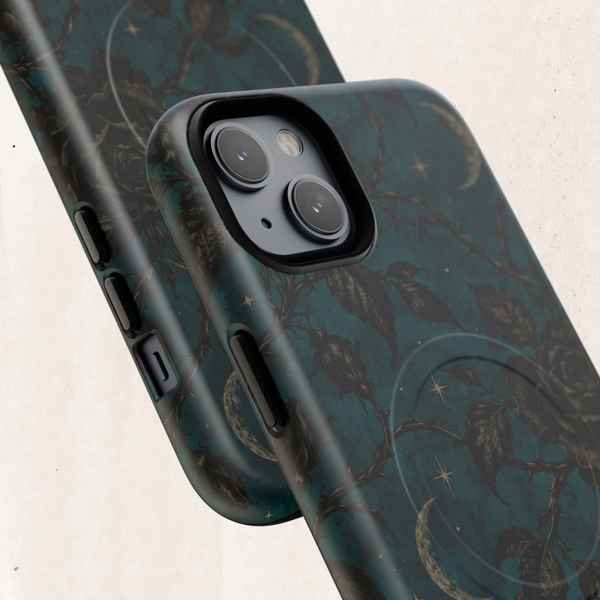 Teal Moon & Black Rose Tough Protective Case