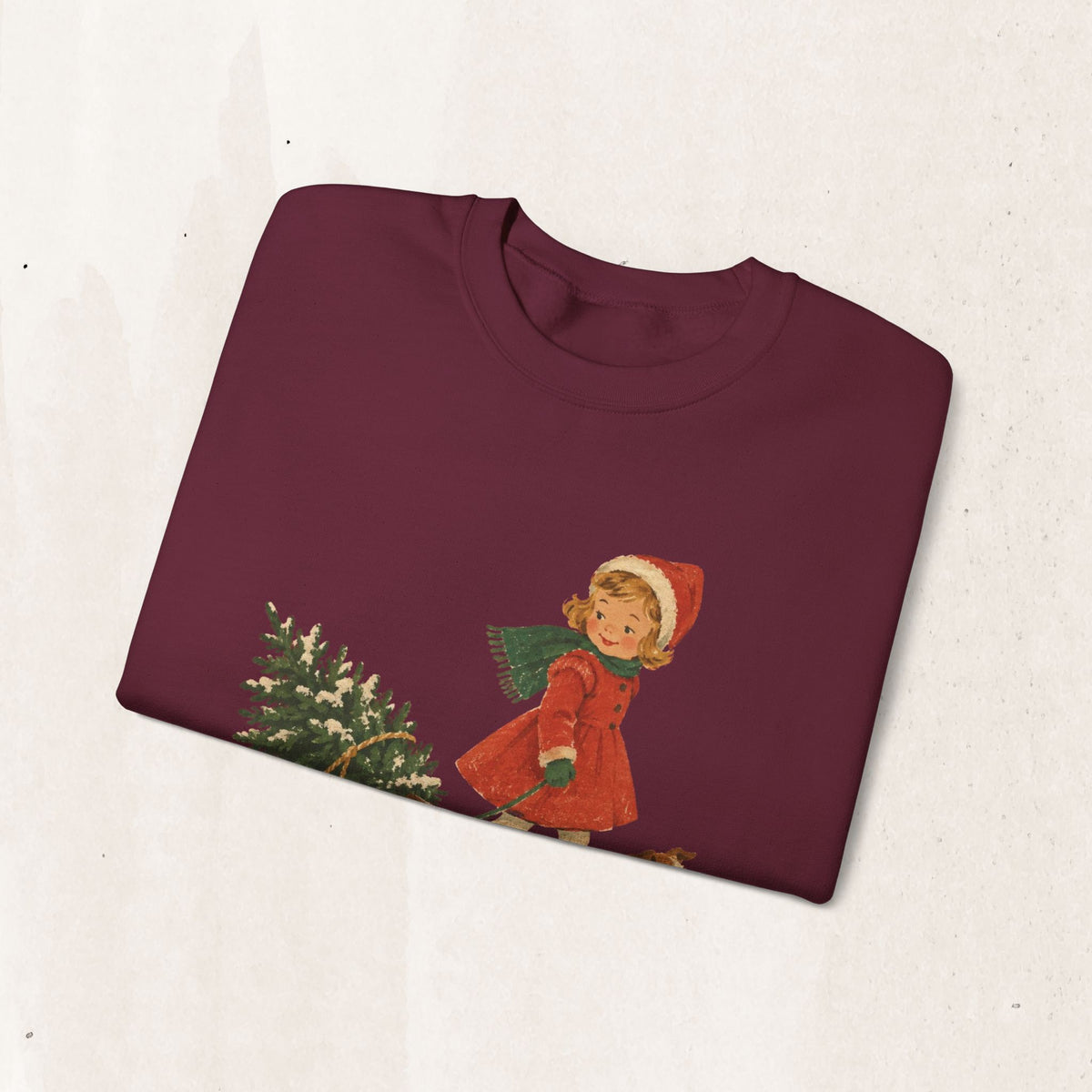 Vintage Christmas Girl and Puppy sweatshirt