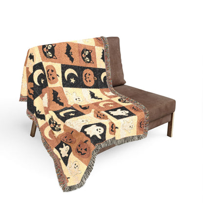 Halloween Patchwork Woven Blanket