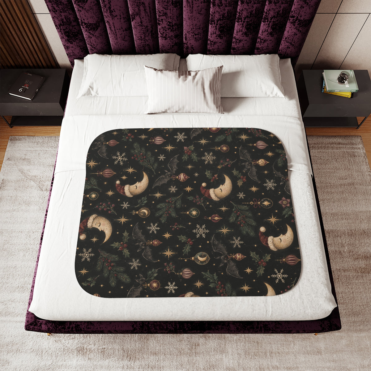 Celestial Christmas Night Sherpa Blanket