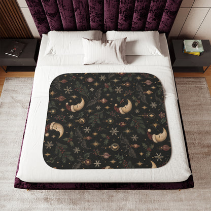Celestial Christmas Night Sherpa Blanket