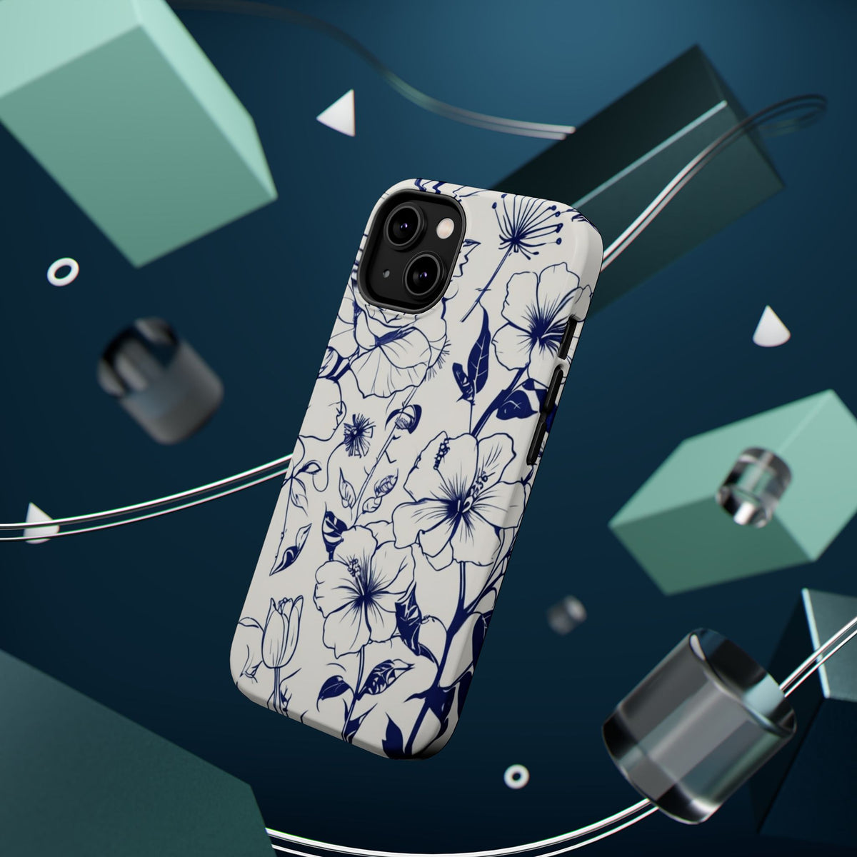 Floral Sketch Magnetic Phone Case, alternate view