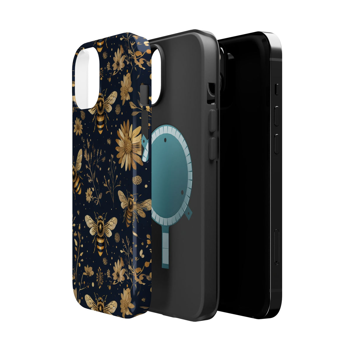Gold Bees & Daisies Magnetic Tough Case, alternate view