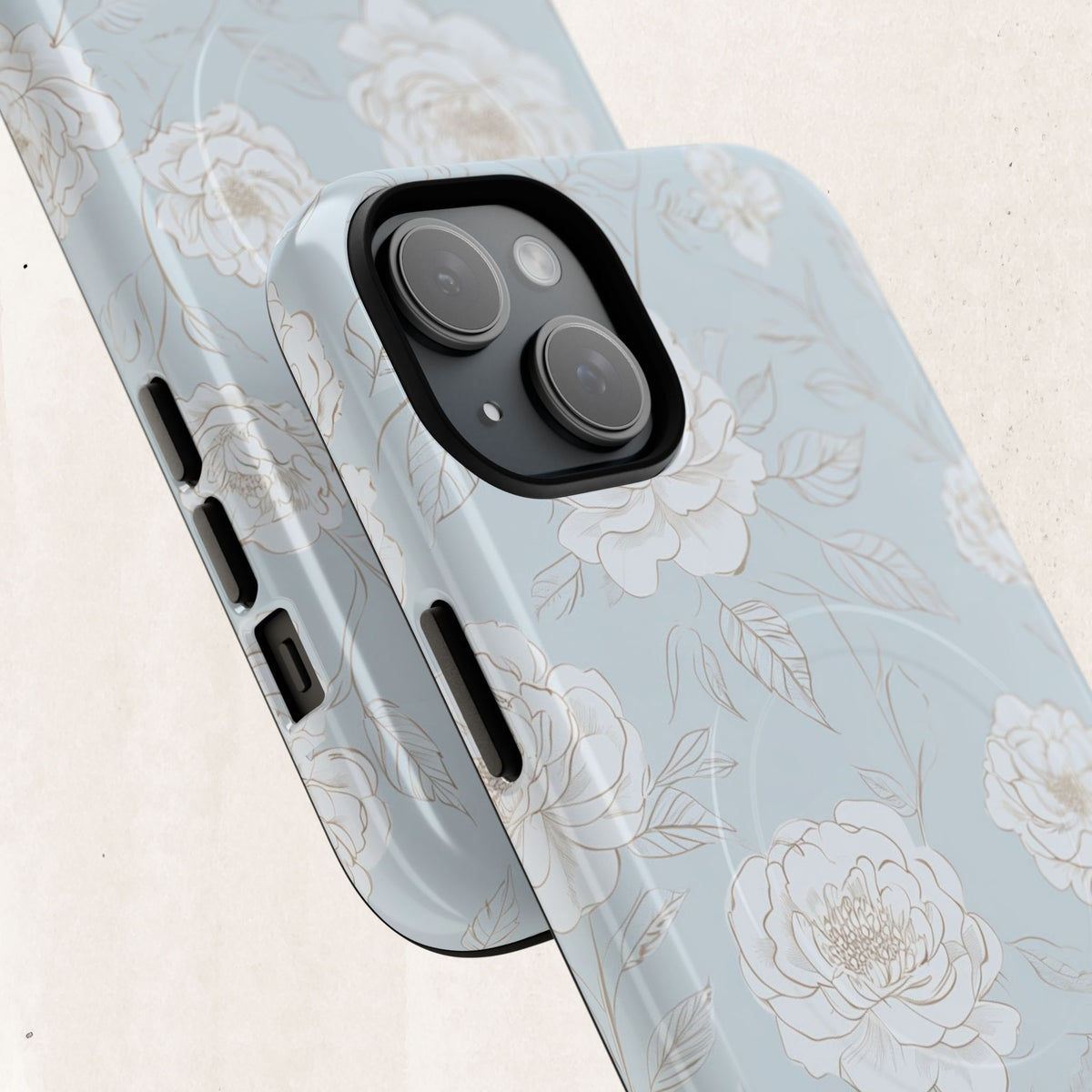 Blue Floral Tough Magnetic Phone Case
