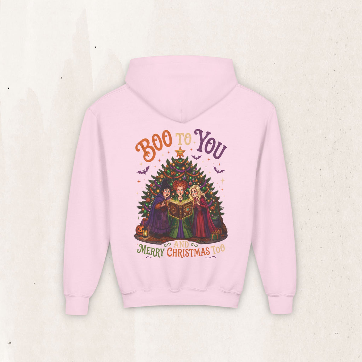 Youth Hoodie — “Boo to You and Merry Christmas Too” Sanderson Sisters