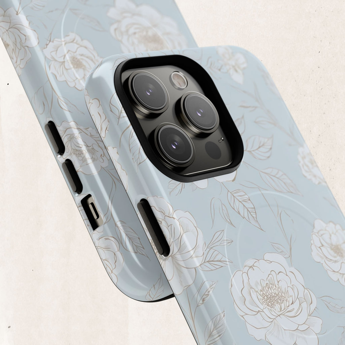 Blue Floral Tough Magnetic Phone Case