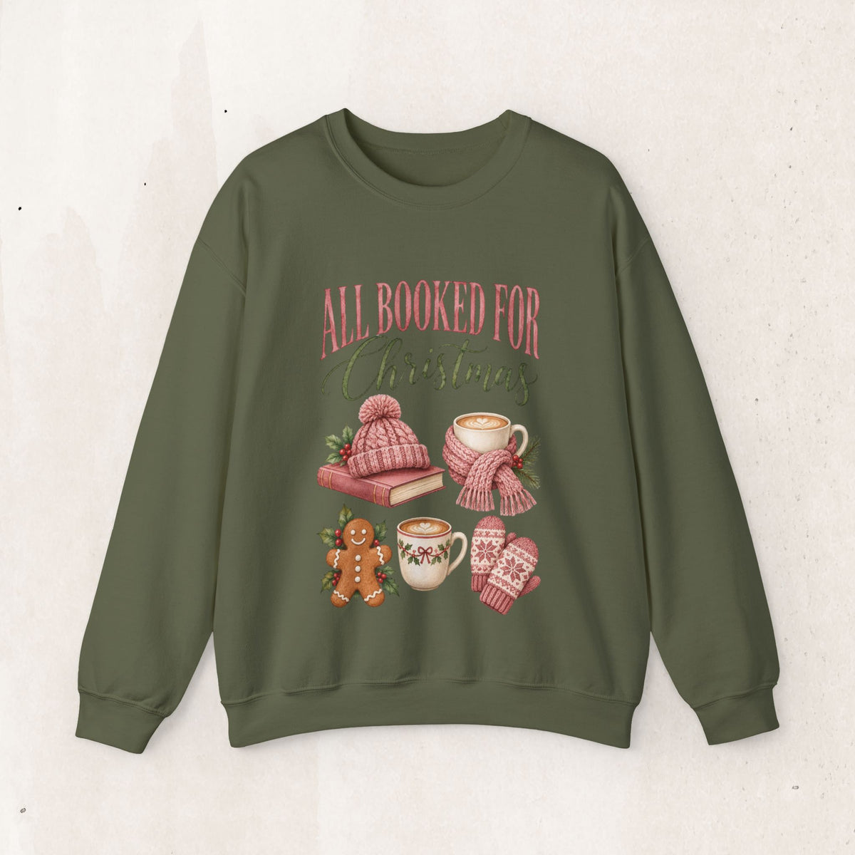 All Booked for Christmas Sweatshirt, Cozy Holiday Crewneck