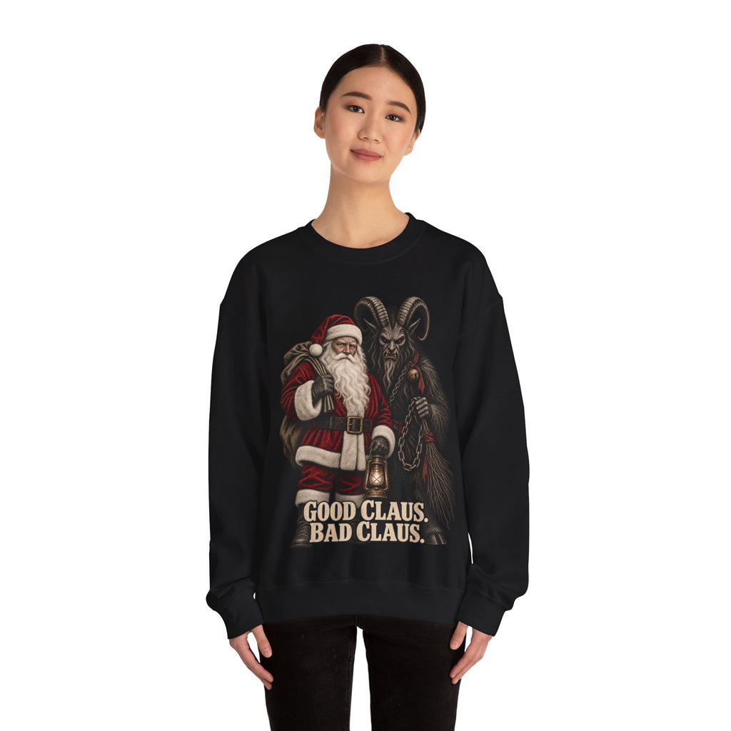 Krampus & Santa Claus Christmas Crewneck Sweater