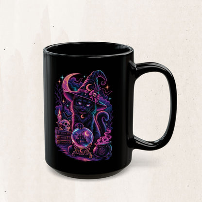 Neon Mystic Witch Cat Mug
