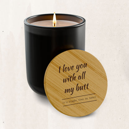 Engraved “I Love You With All My Butt” Scented Soy Candle (14 oz)