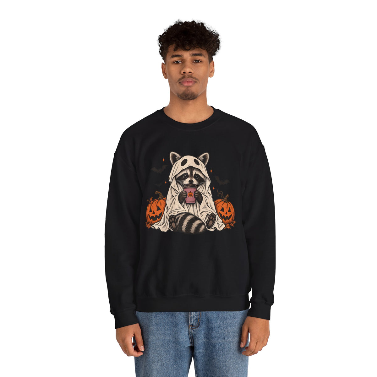 Halloween Raccoon Crewneck Sweatshirt