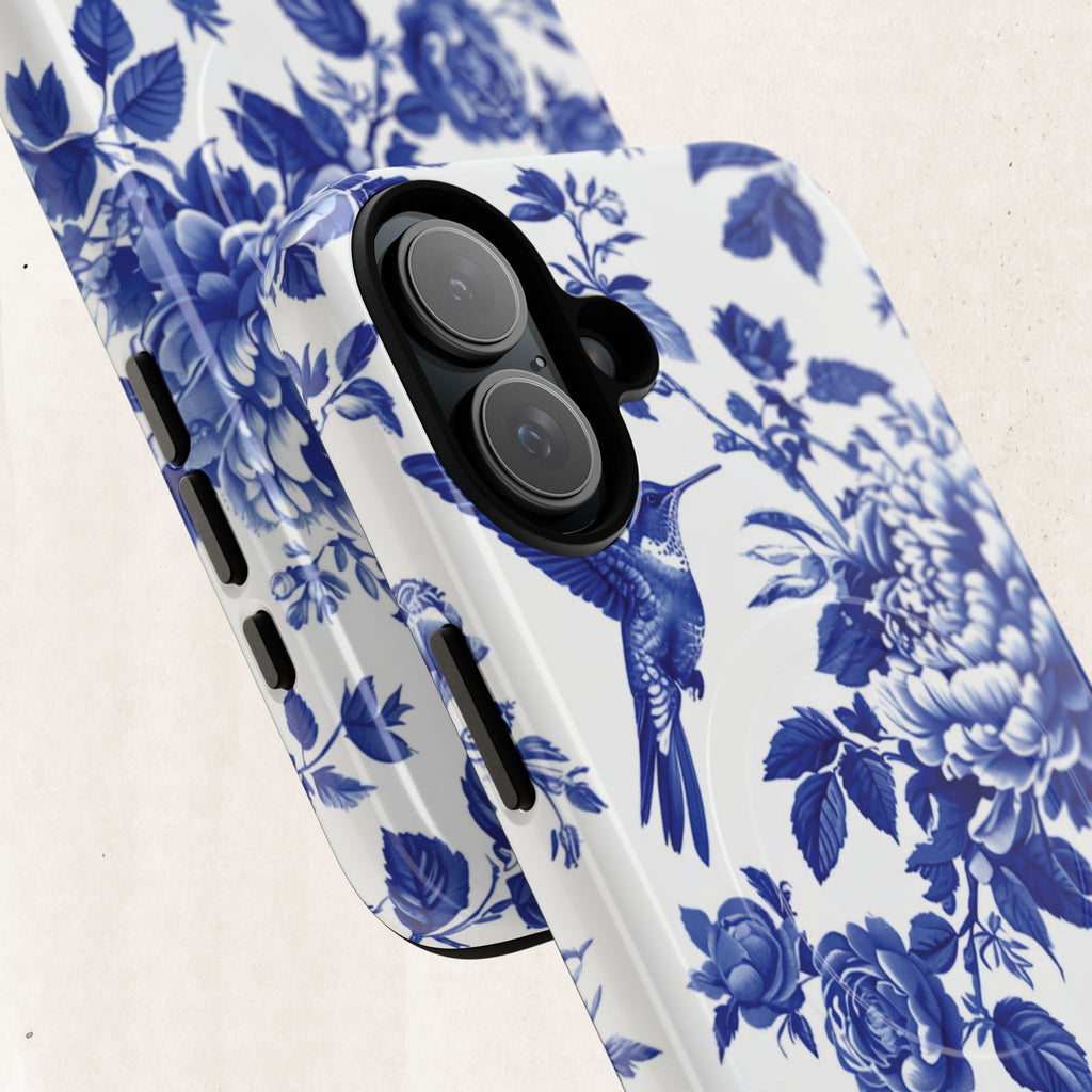 Blue Floral Bird Tough Magnetic Phone Case
