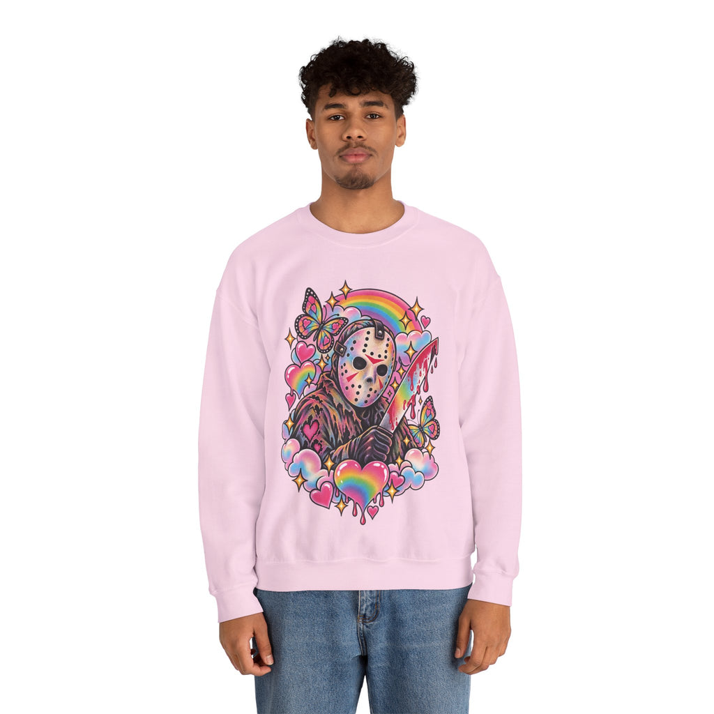 Jason Mask Rainbow Horror Crewneck Sweatshirt