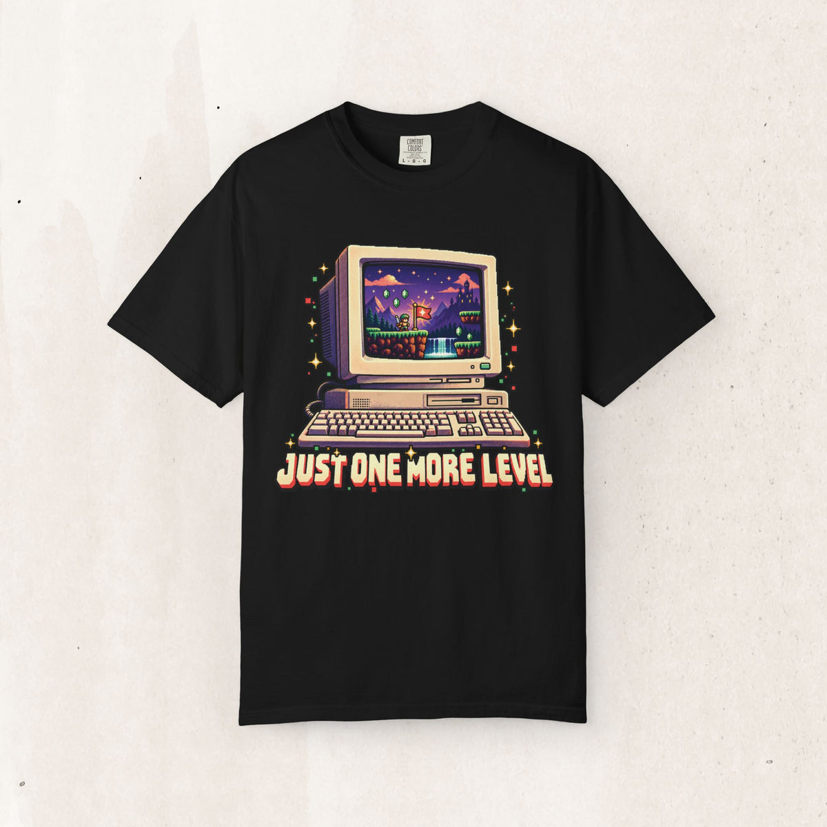 Retro Computer 'Just One More Level' Gaming Tee