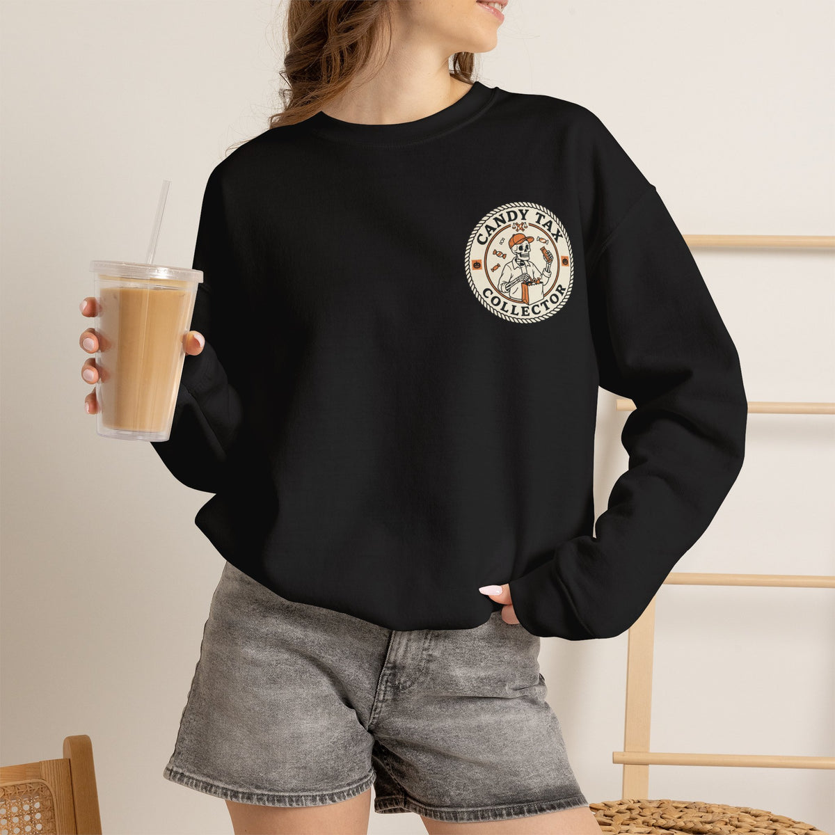 Candy Tax Collector Patch Design Sweatshirt Printify