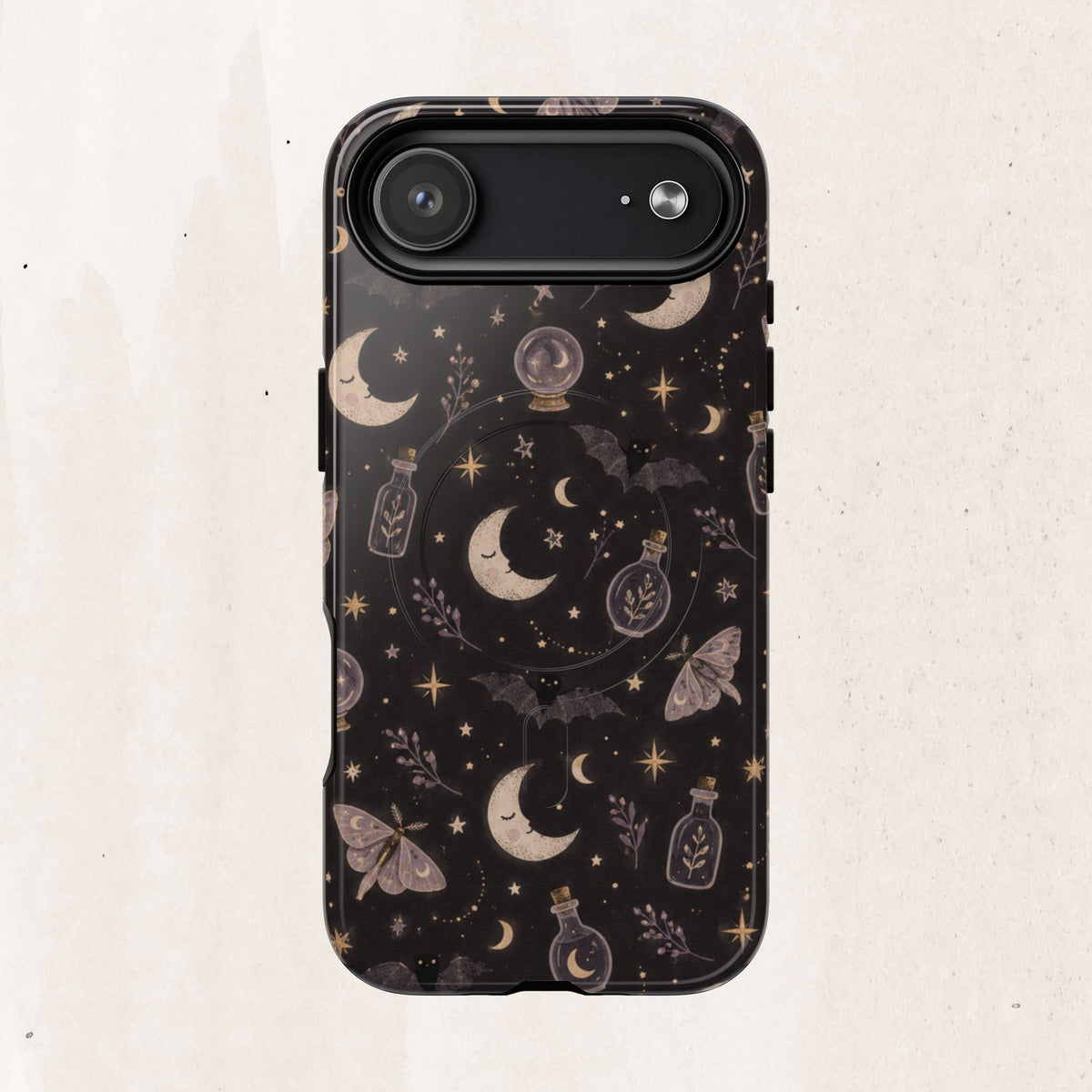 Moon & Moth Magnetic Phone Case — Celestial Protective Tough Case