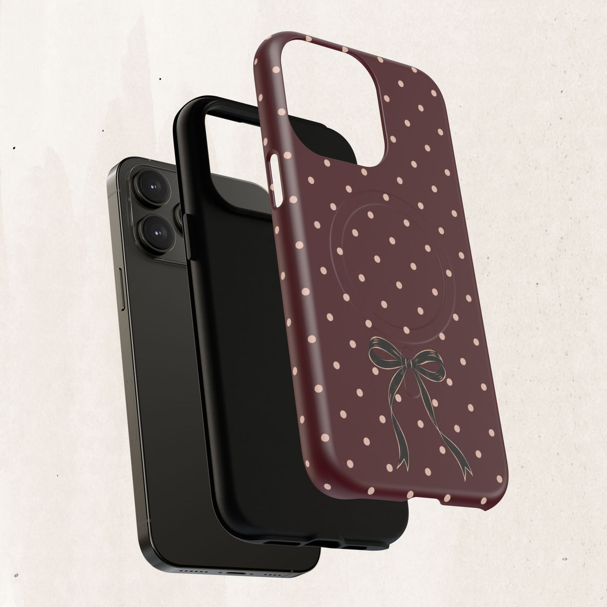 Burgundy Polka Dot Magnetic Phone Case Printify