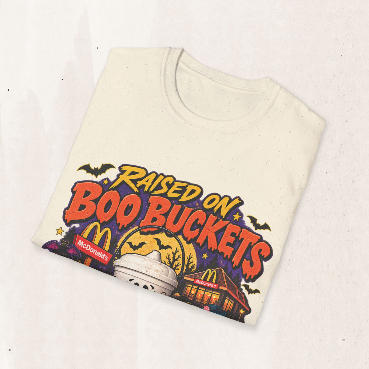 Raised On Boo Buckets Tee in Dark Heather, alternate view