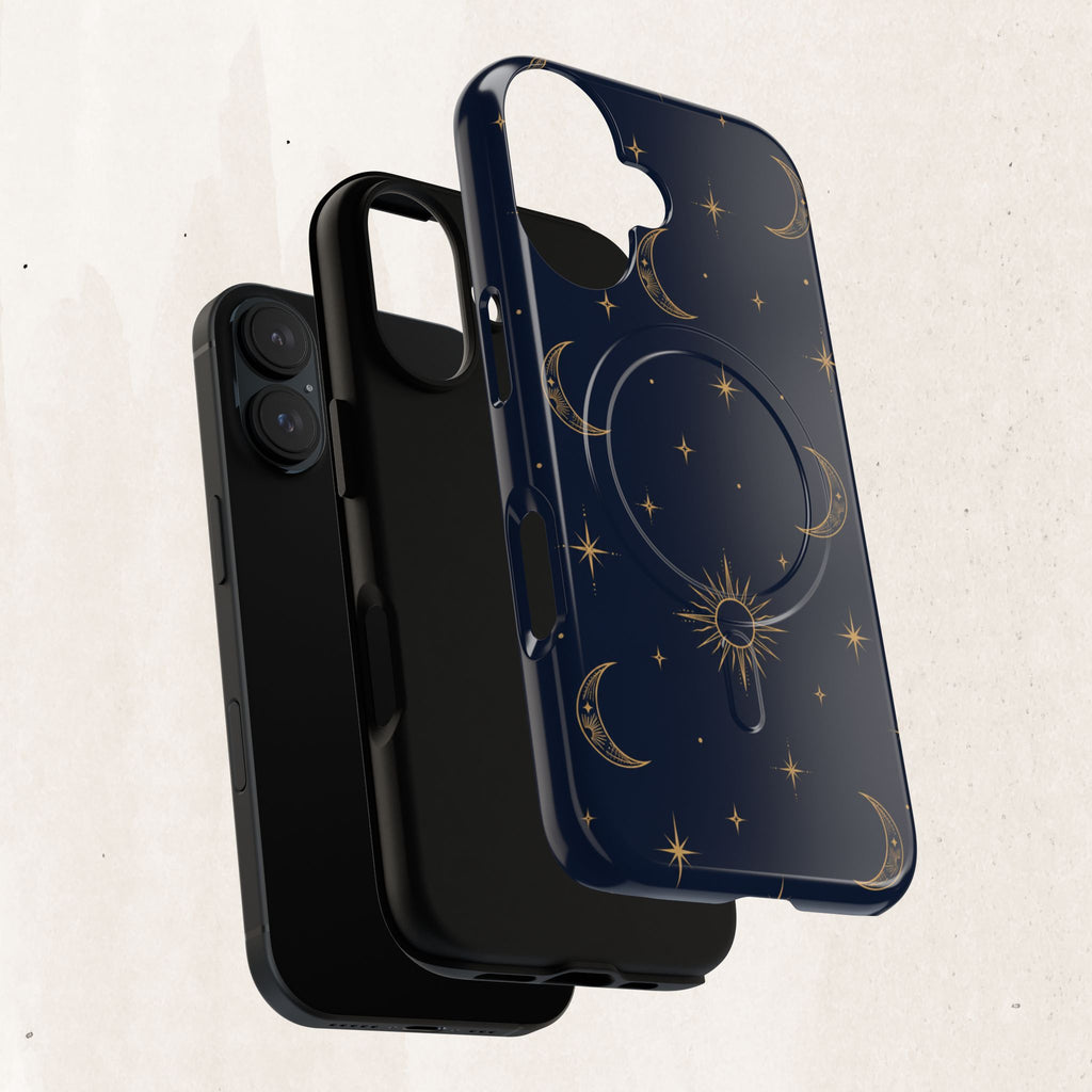 Magnetic Phone Case — Celestial Moon & Stars Tough Protective Cover