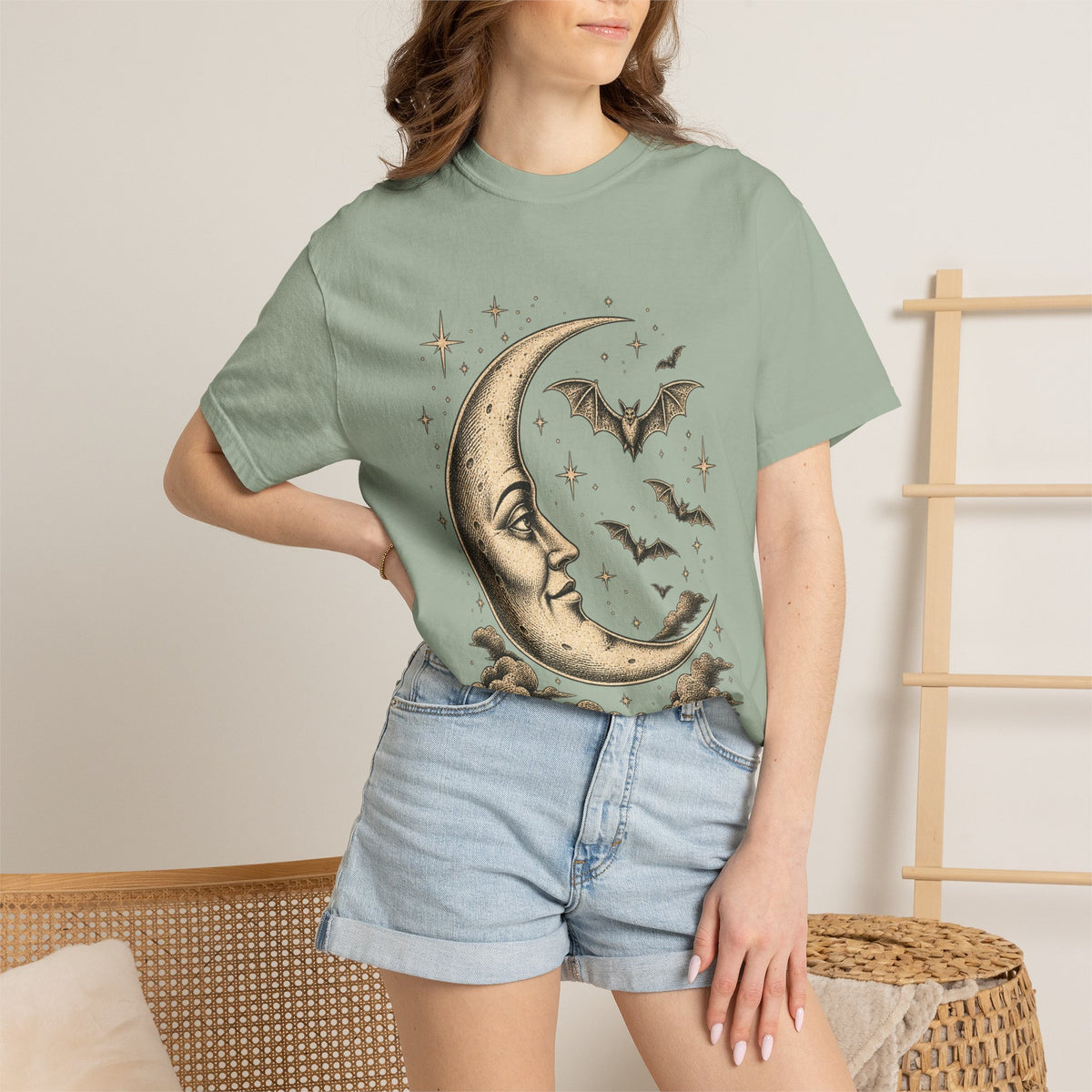 Crescent Moon & Bats Tee