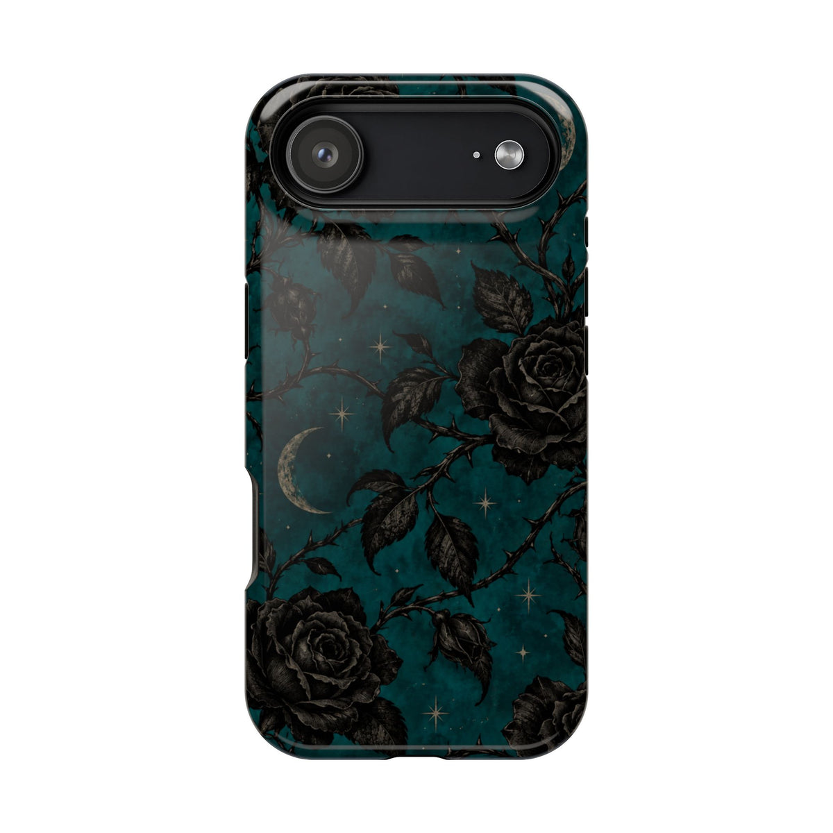 Teal Moon & Black Rose Magnetic Phone Case, alternate view