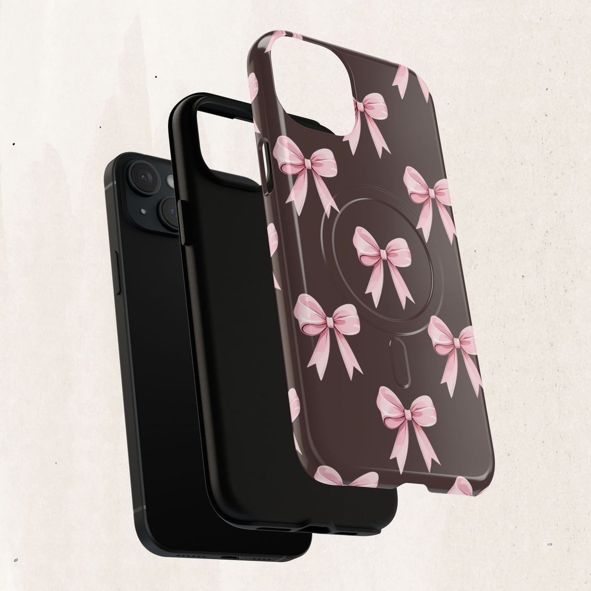 Pink Ribbon Bow Tough Magnetic Phone Case