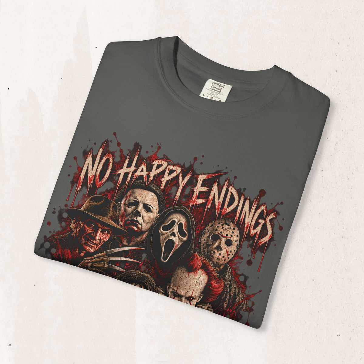 Horror Icons "No Happy Endings" Tee