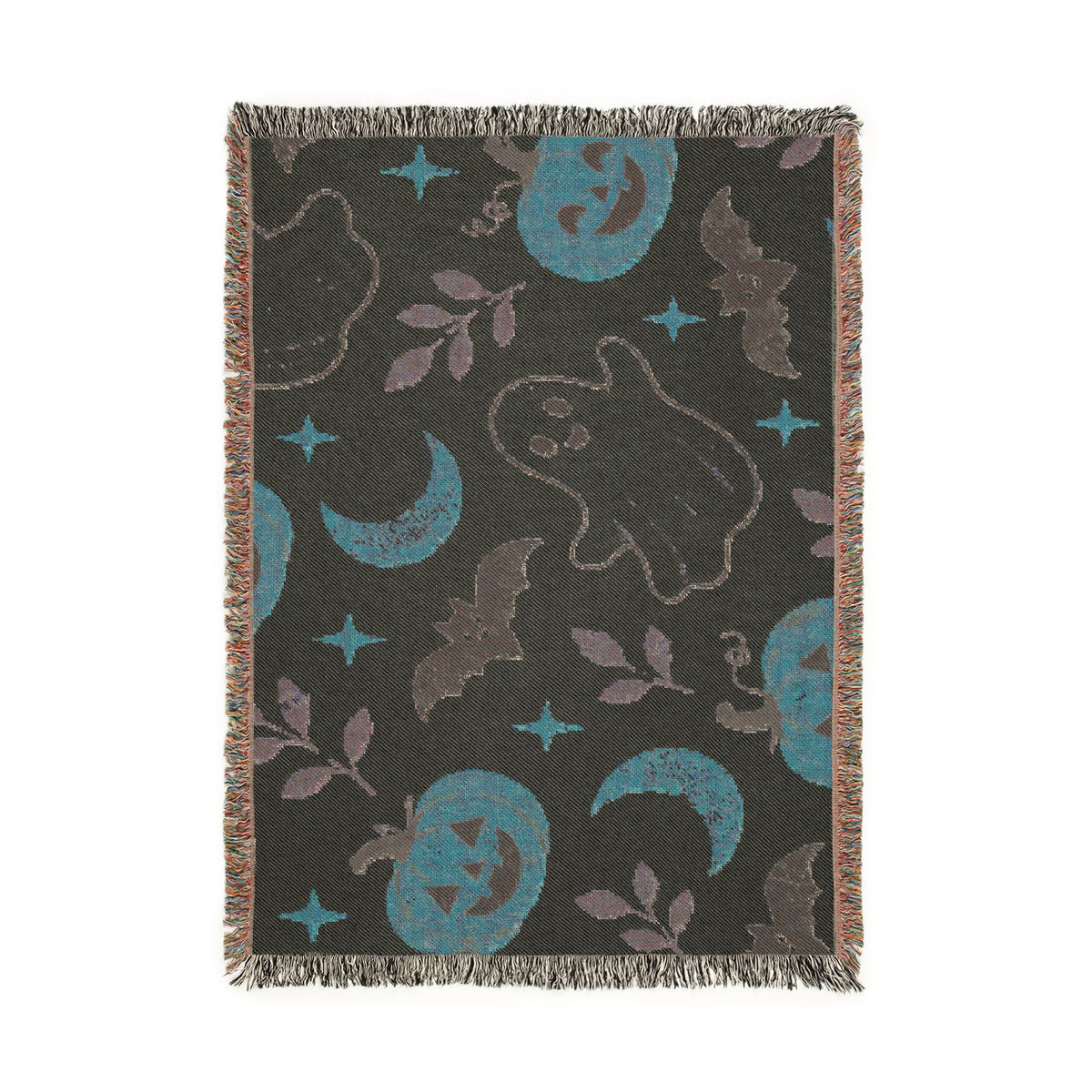 Halloween Ghost & Pumpkin Woven Blanket